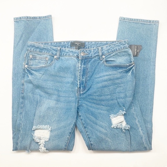 NEW Forever 21 Men distressed skinny denim jeans - Picture 2 of 8